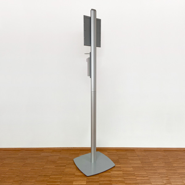 Desinfektionsstation mit Infotafel